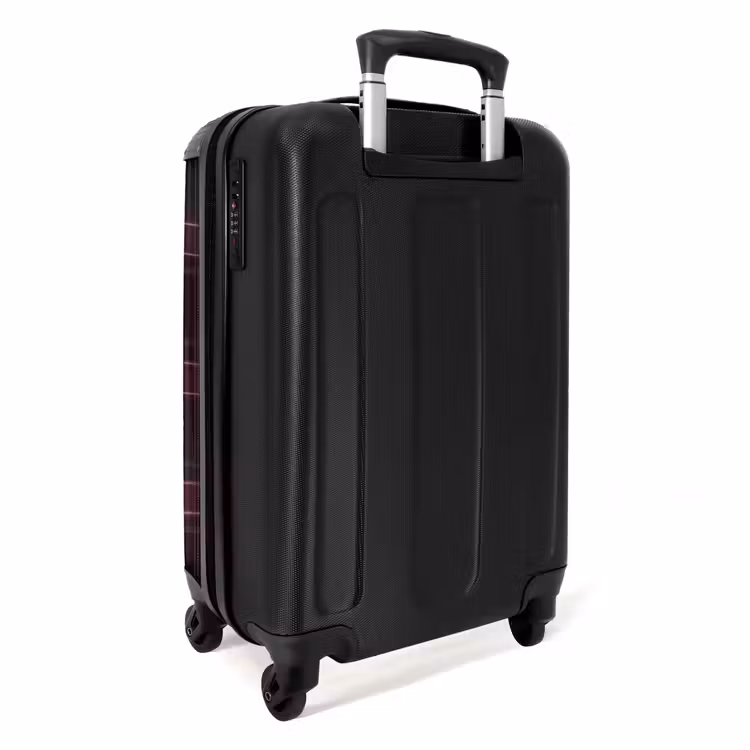 Valise - Motif à carreaux classique en gris et rouge — 3