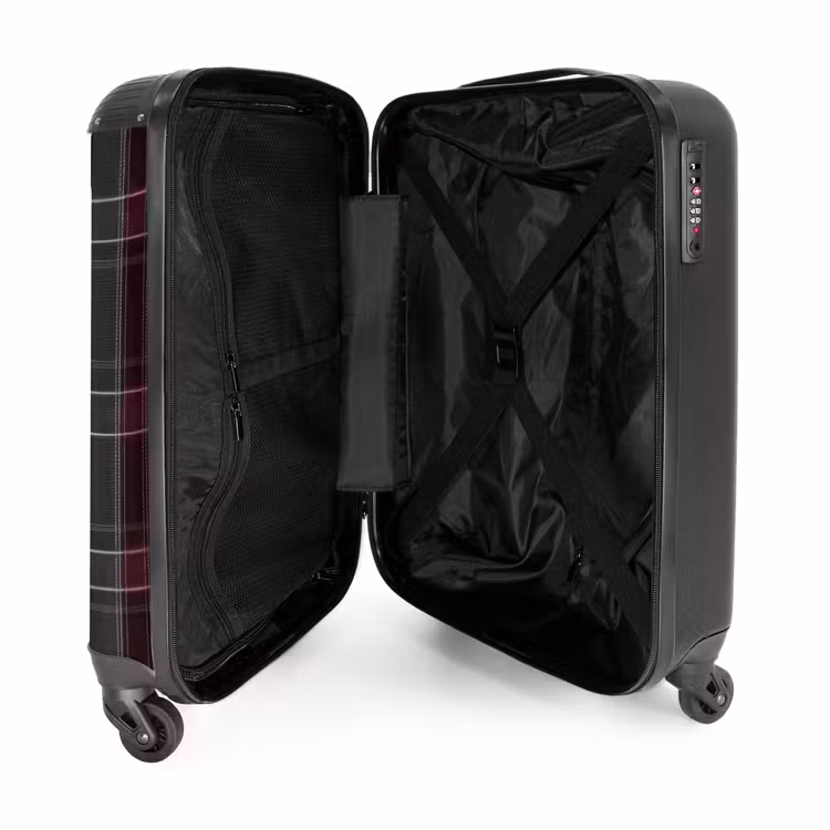 Valise - Motif à carreaux classique en gris et rouge — 4