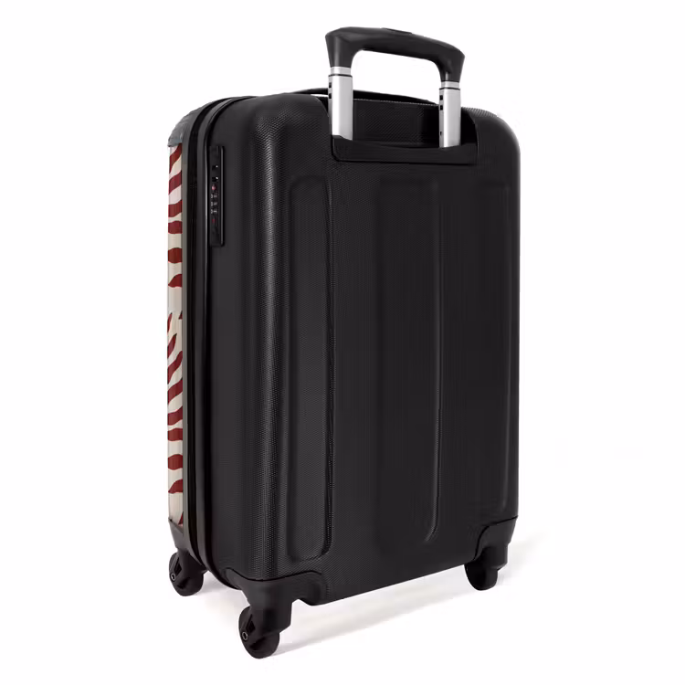 Valise - Motif de feuilles en beige et rouge — 3