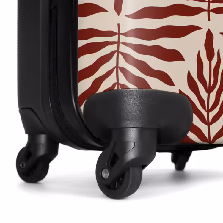 Valise - Motif de feuilles en beige et rouge — 6