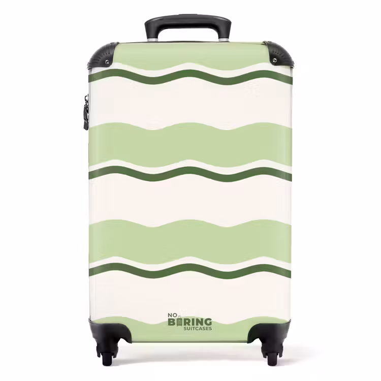 Valise - Rayures ondulées dans les tons de vert — 1