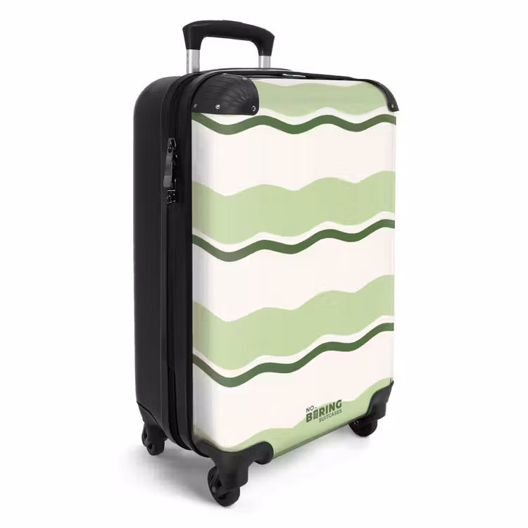 Valise - Rayures ondulées dans les tons de vert — 2