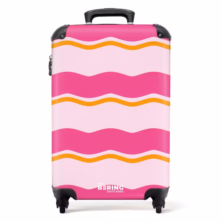 Valise - Rayures ondulées en rose et orange — 1