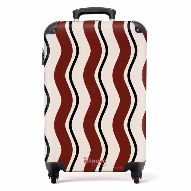 Valise - Rayures ondulées en rouge — 1