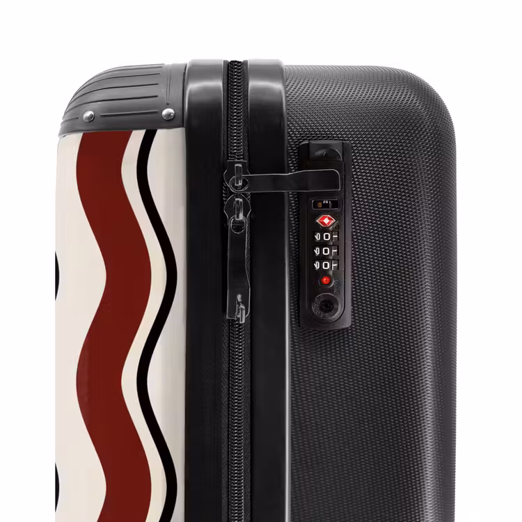 Valise - Rayures ondulées en rouge — 5