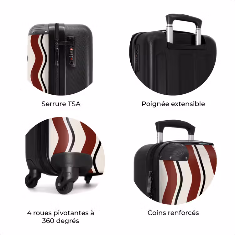 Valise - Rayures ondulées en rouge — 7