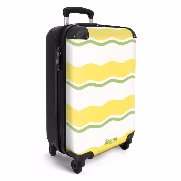 Valise - Rayures ondulées jaunes et vertes — 2