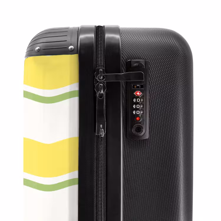 Valise - Rayures ondulées jaunes et vertes — 5