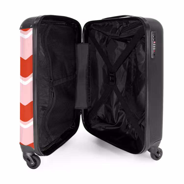 Valise - Rayures ondulées rouges et roses — 4