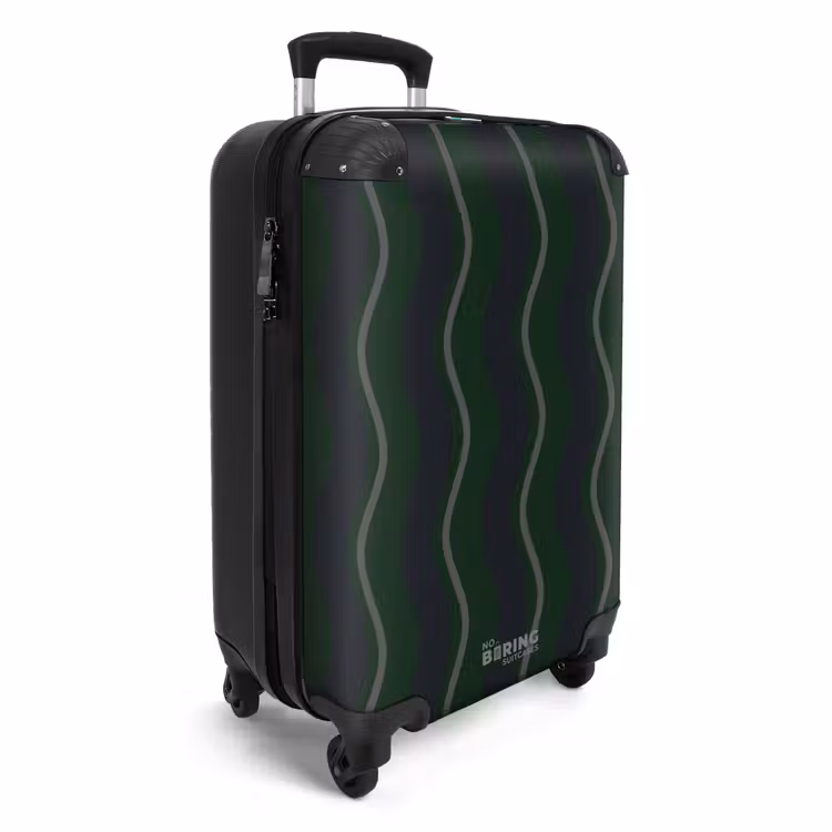 Valise - Rayures ondulées vertes et grises — 2