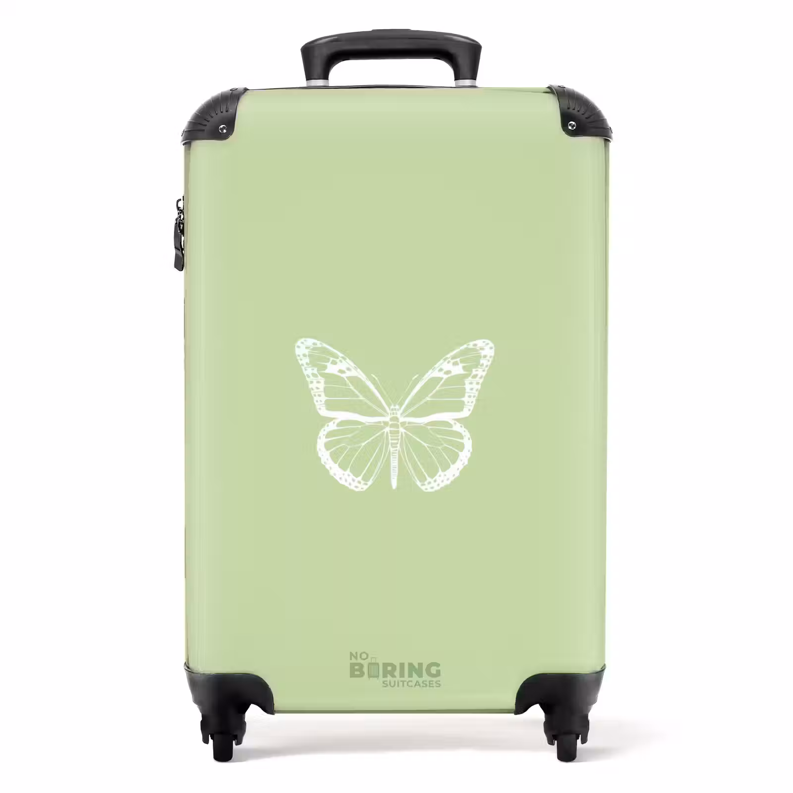 Valise - Fond vert avec papillon blanc — 1