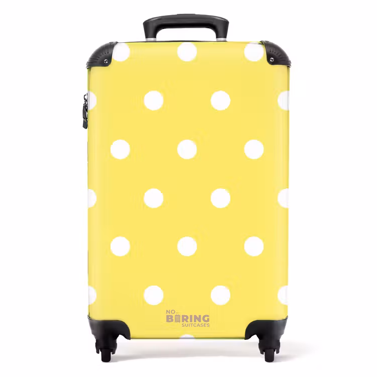 Valise - Fond jaune avec points blancs — 1