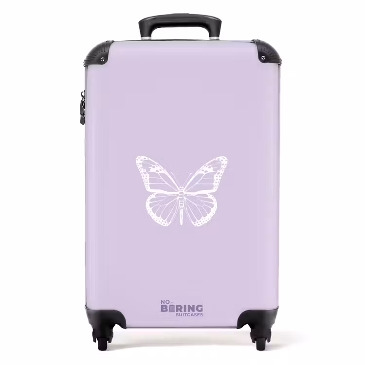 Valise - Fond violet avec papillon blanc — 1