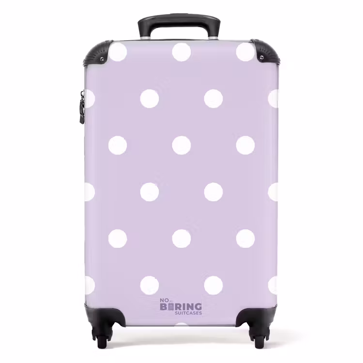 Valise - Fond violet clair avec des points blancs — 1