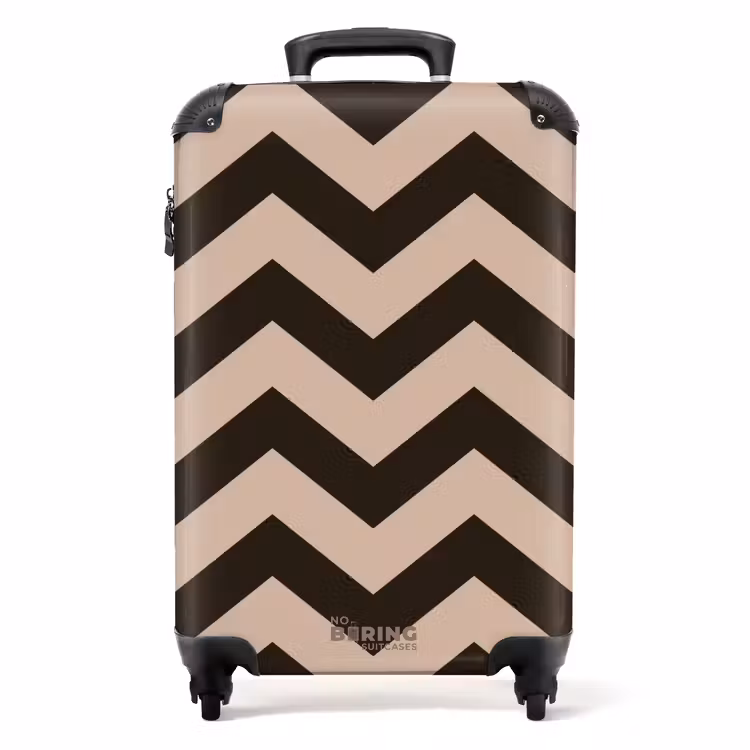 Valise - Motif en zigzag dans différentes nuances de brun — 1