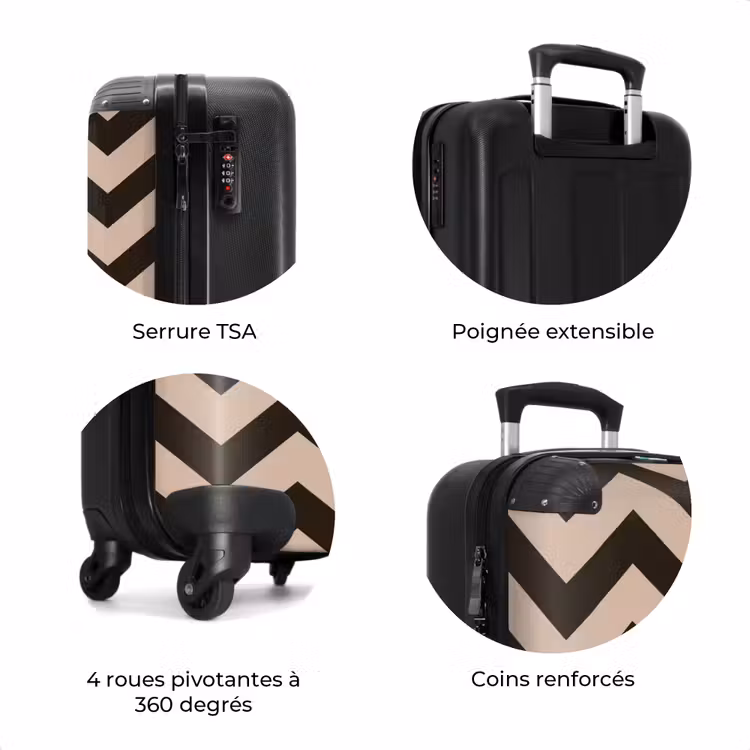 Valise - Motif en zigzag dans différentes nuances de brun — 7