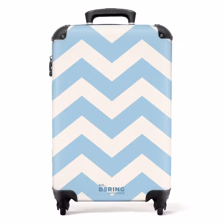 Valise - Motif en zigzag en bleu et blanc — 1