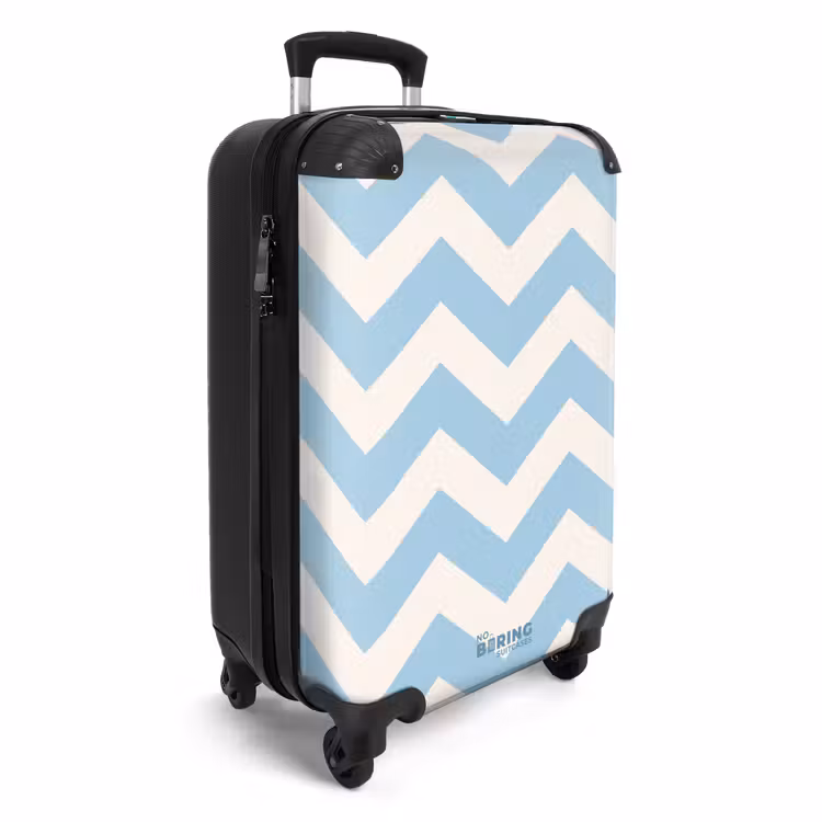 Valise - Motif en zigzag en bleu et blanc — 2