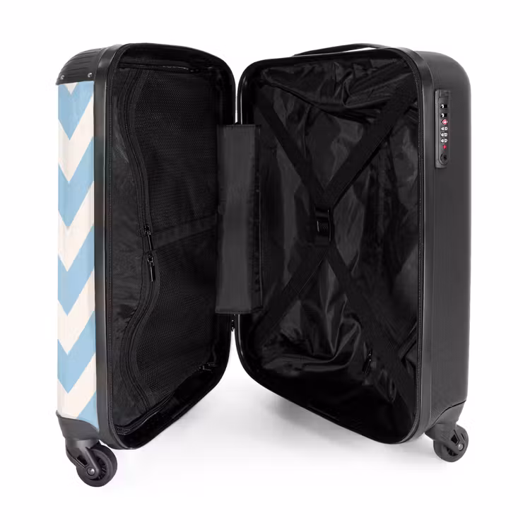 Valise - Motif en zigzag en bleu et blanc — 4