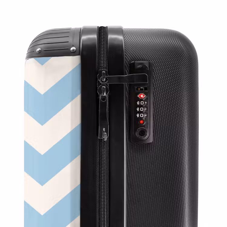 Valise - Motif en zigzag en bleu et blanc — 5