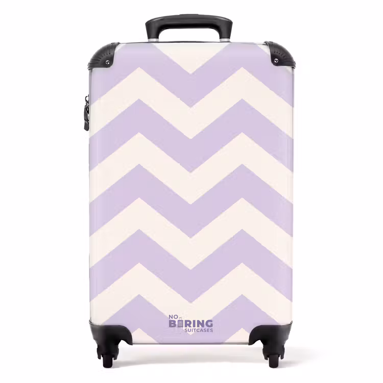 Valise - Motif en zigzag en violet et blanc — 1
