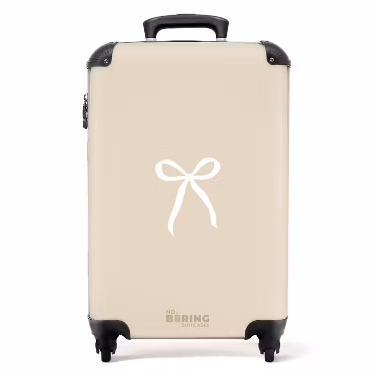Valise - Noeud blanc sur fond beige — 1