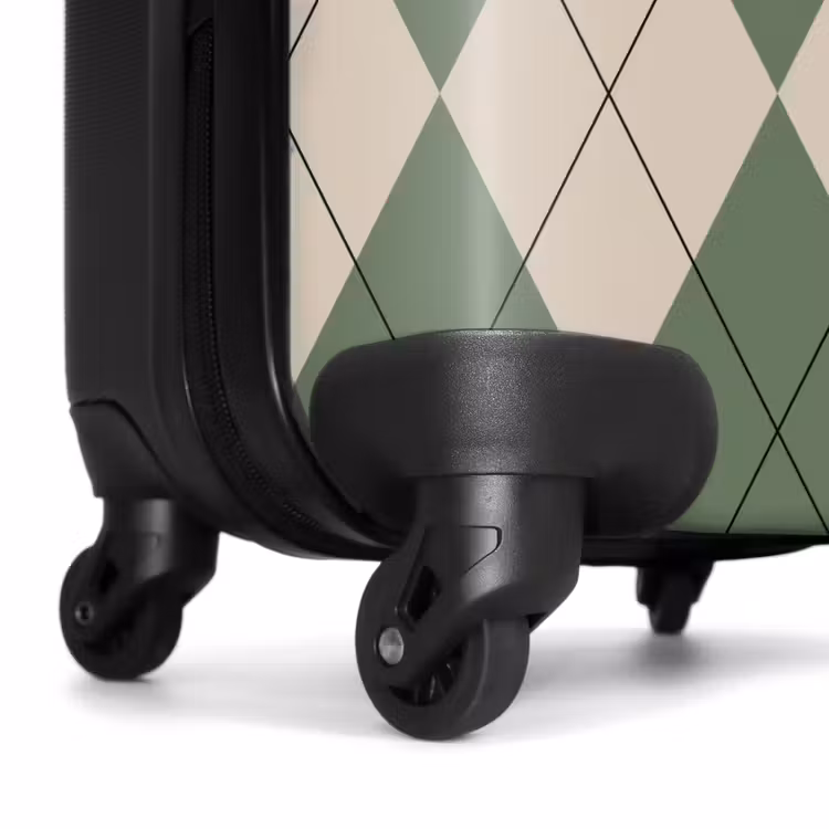 Valise - Vert avec motif à carreaux beige — 6