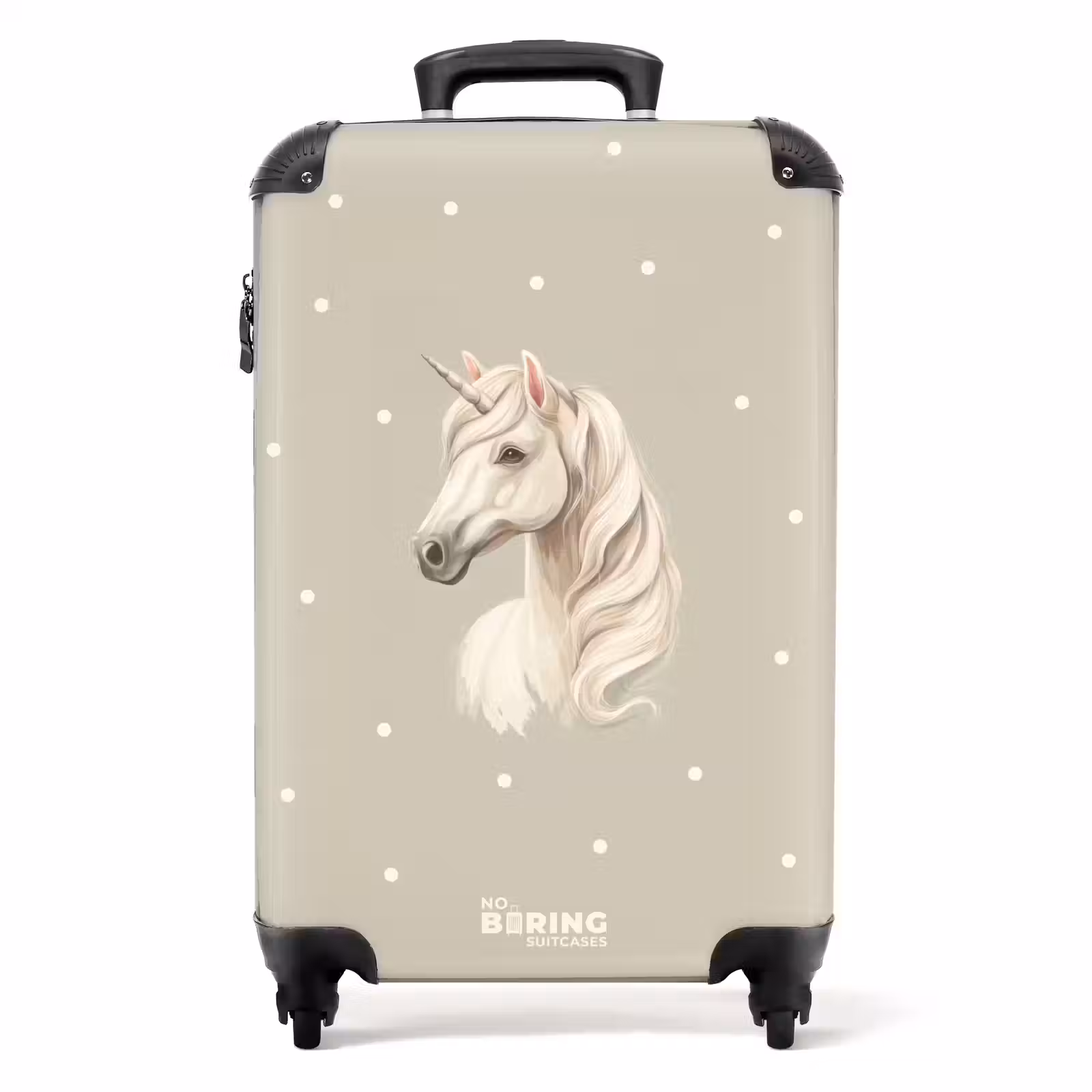 Valise - Licorne entourée de pois dans des couleurs neutres — 1