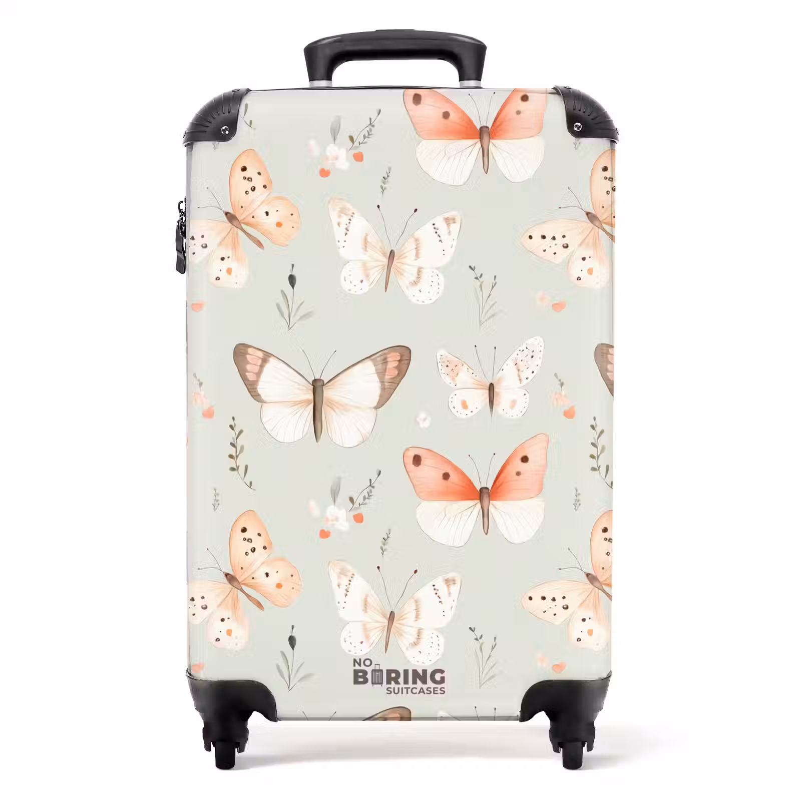 Valise - Motif de papillon dans des tons orange et rouge doux — 1