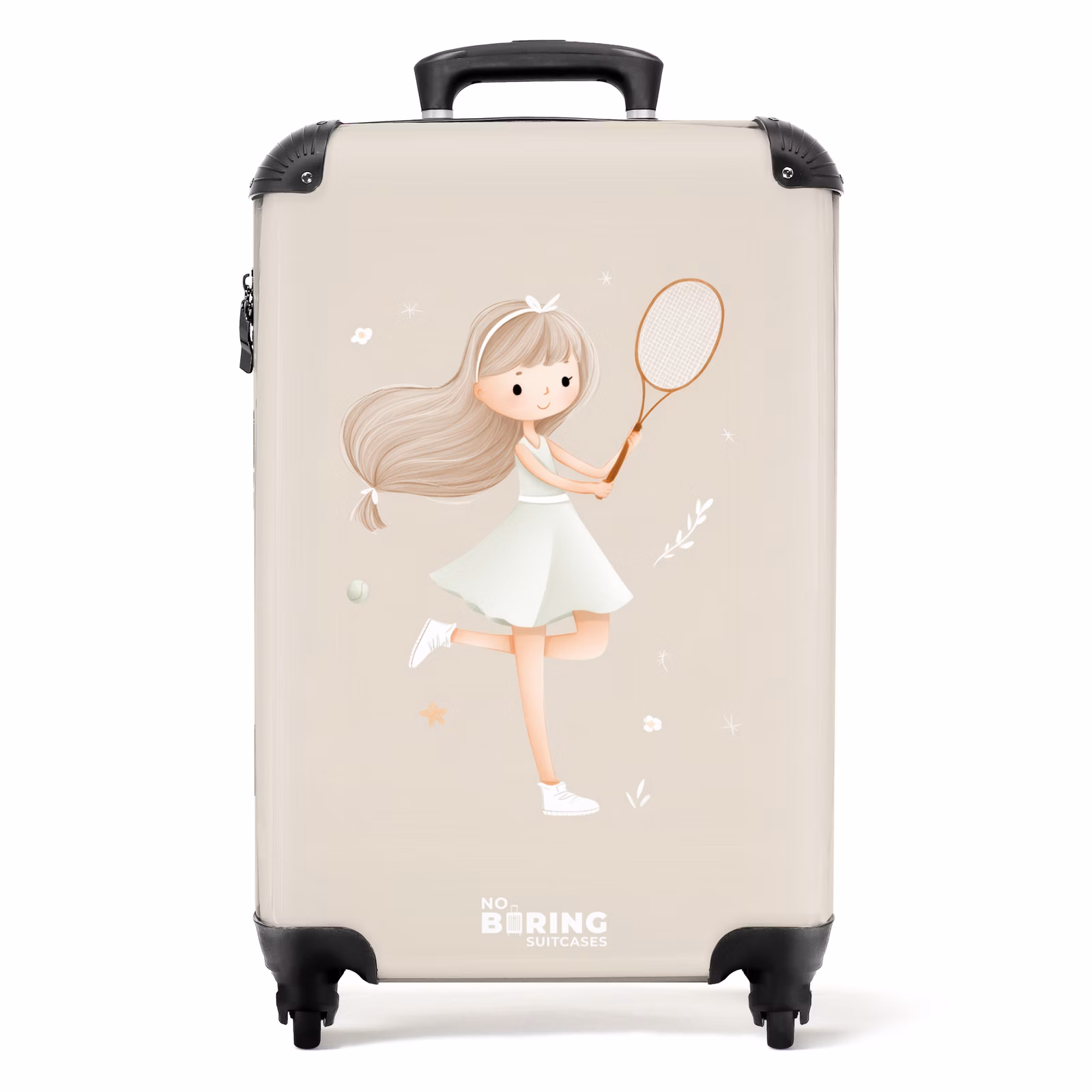 Valise - Une fille joue au tennis dans des couleurs beiges — 1