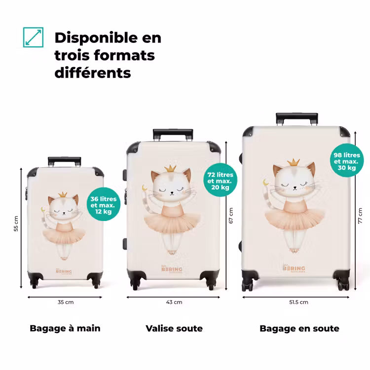 Valise - Chaton ballerine en couleur beige — 3