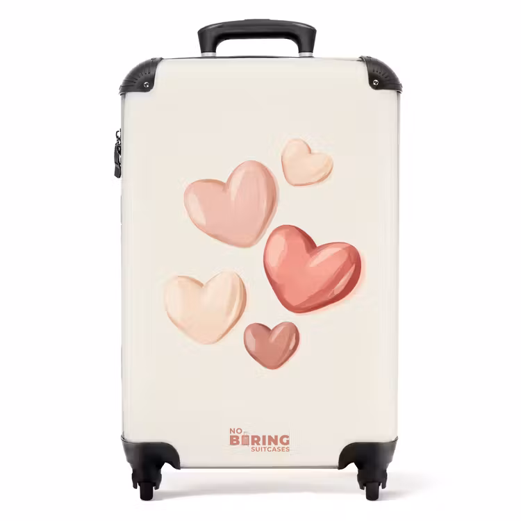 Valise - Coeurs flottants dans des tons doux de rouge et de rose — 1
