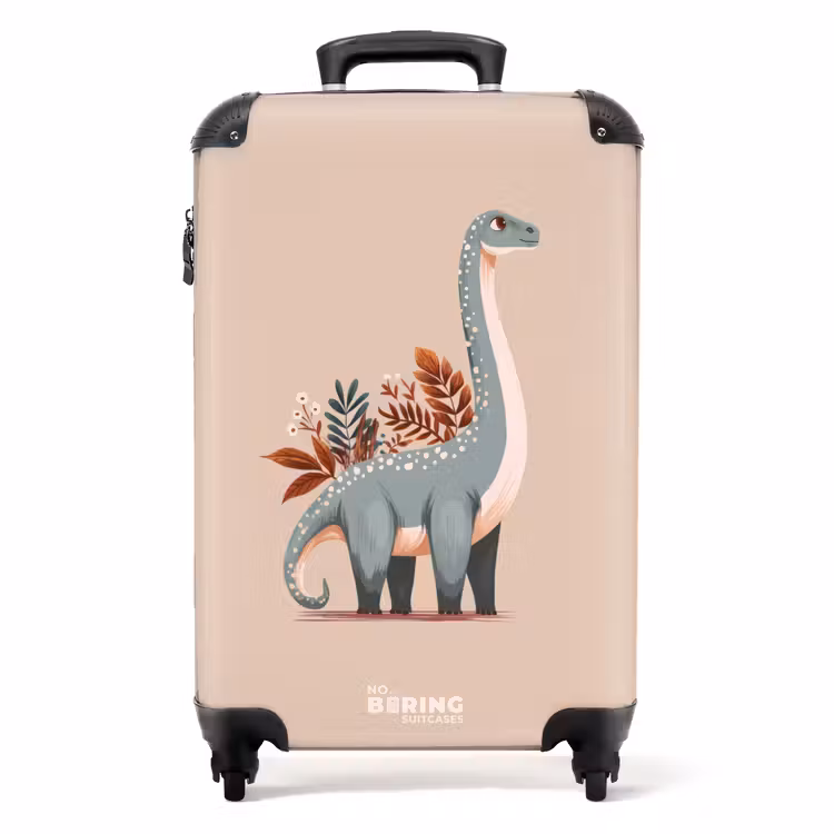 Valise - Dinosaure bleu sur fond beige — 1