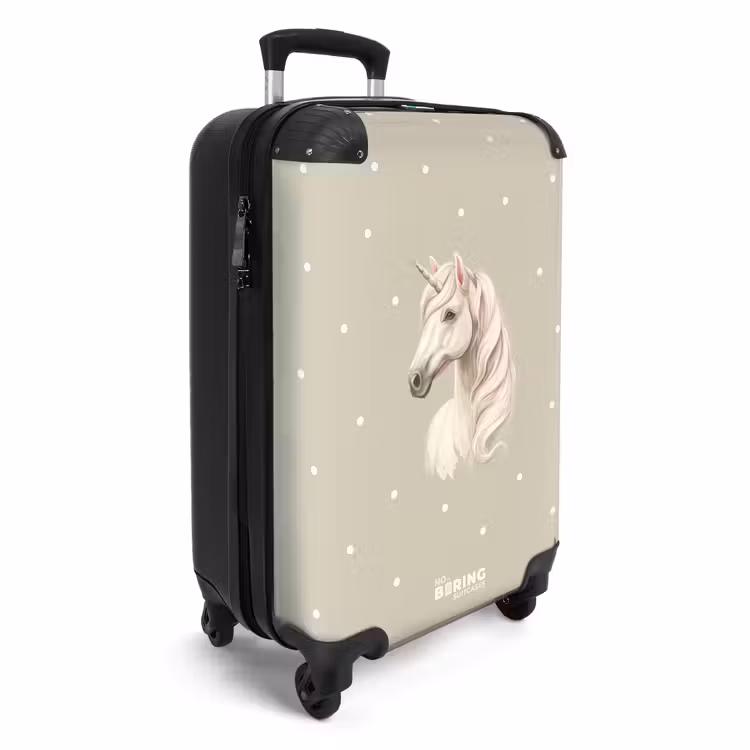 Valise - Licorne entourée de pois dans des couleurs neutres — 2