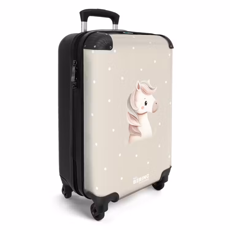 Valise - Licorne entourée de pois de couleur beige — 2