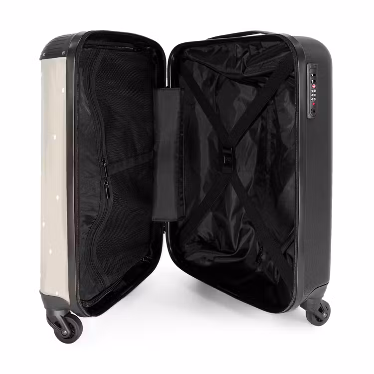 Valise - Licorne entourée de pois de couleur beige — 4