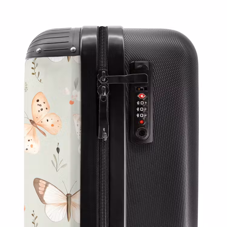 Valise - Motif de papillon dans des tons orange et rouge doux — 5