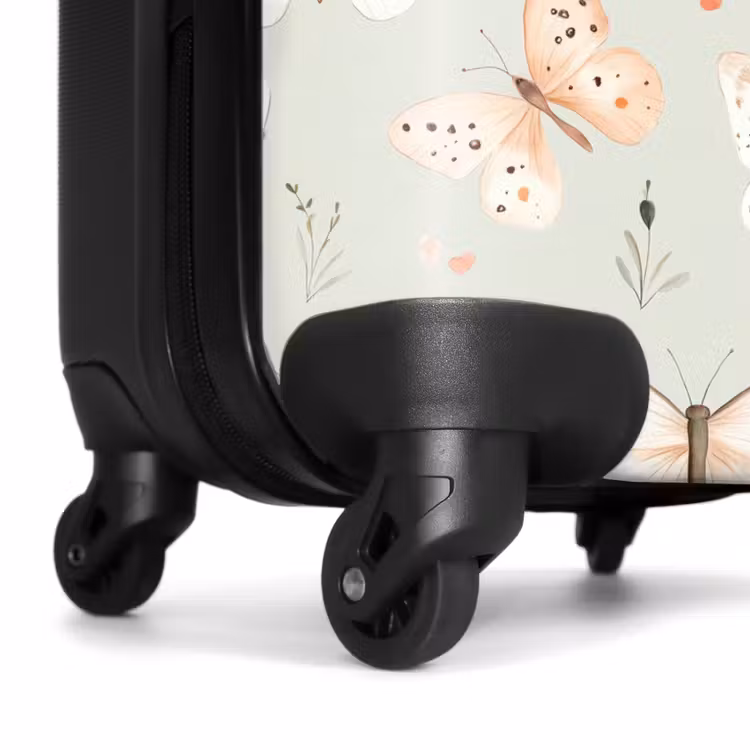 Valise - Motif de papillon dans des tons orange et rouge doux — 6