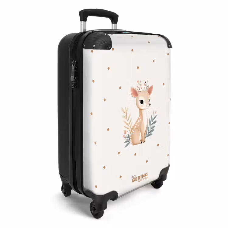 Valise - Petit cerf avec des plantes dans un champ plein de points — 2