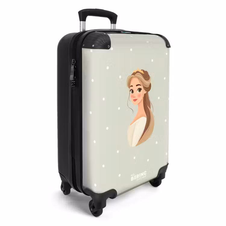 Valise - Princesse avec diadème sur fond vert à pois — 2