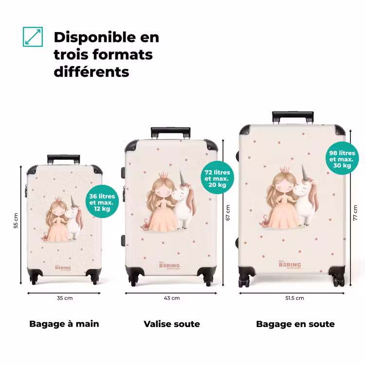 Valise - Princesse et licorne aux couleurs pastel — 3