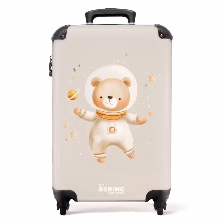 Valise - Un ours spatial beige flotte parmi les étoiles — 1
