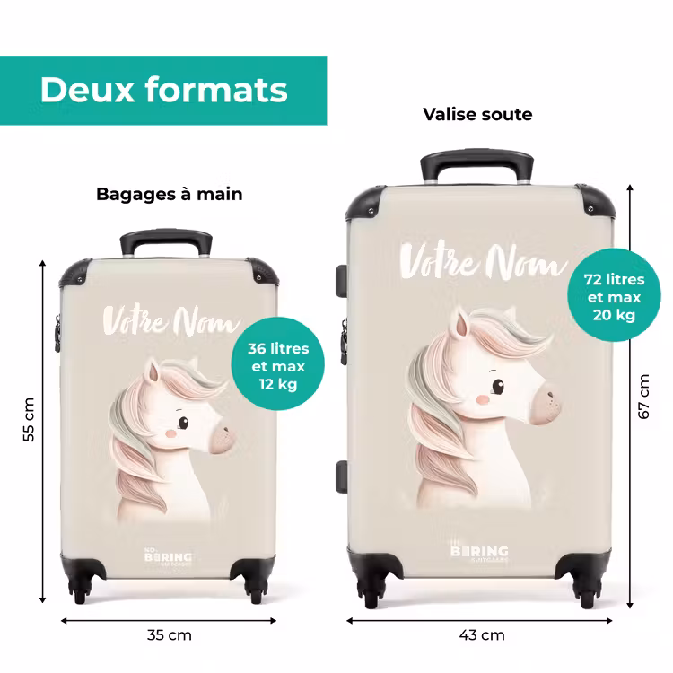 Valise avec nom -Petit Cheval Pastel — 7