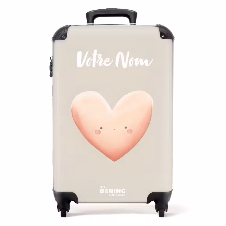 Valise avec nom -Smiley Cœur — 1