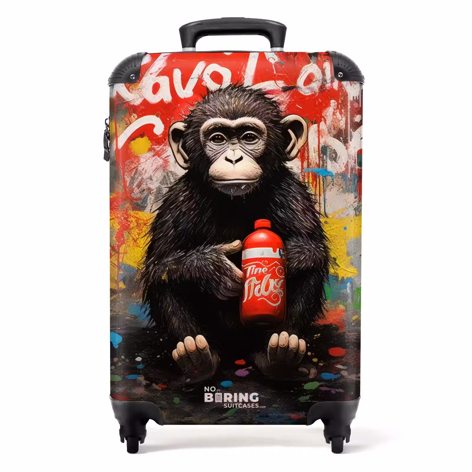 Valise - Chimpanzé devant un mur de graffitis — 1