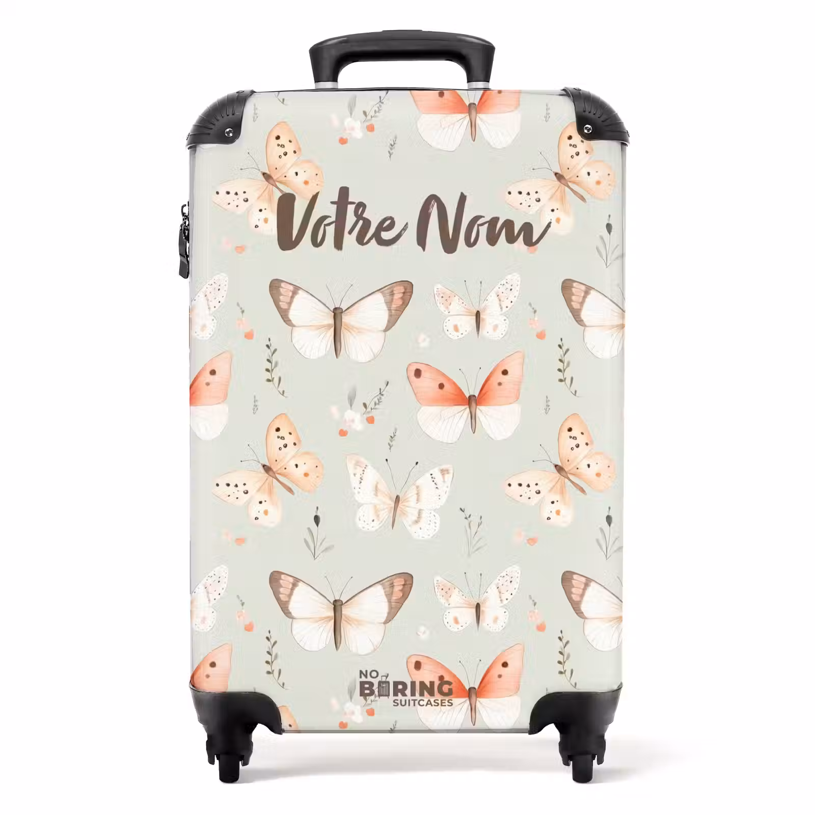 Valise avec nom -Papillon Fleuri — 1