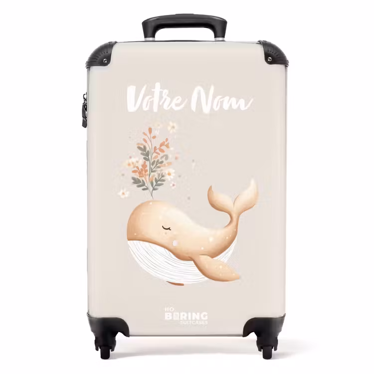 Valise avec nom -Baleine Fleurie — 1