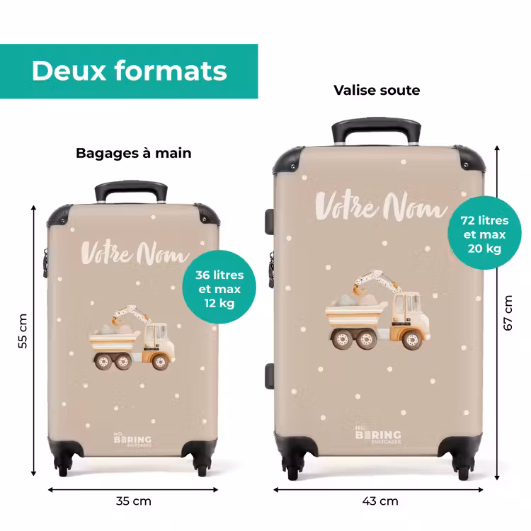 Valise avec nom -Camion à Pois — 7