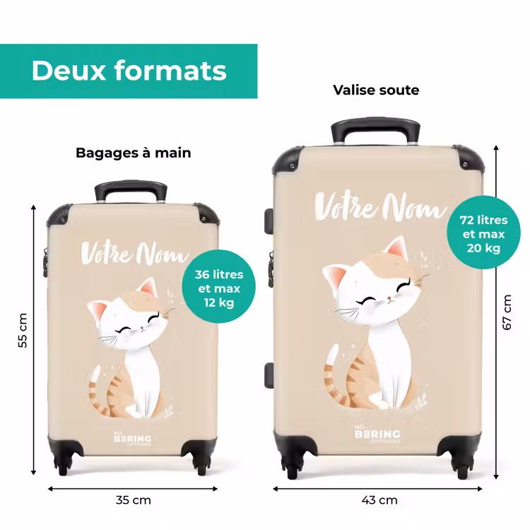Valise avec nom -Chat Adorable — 7