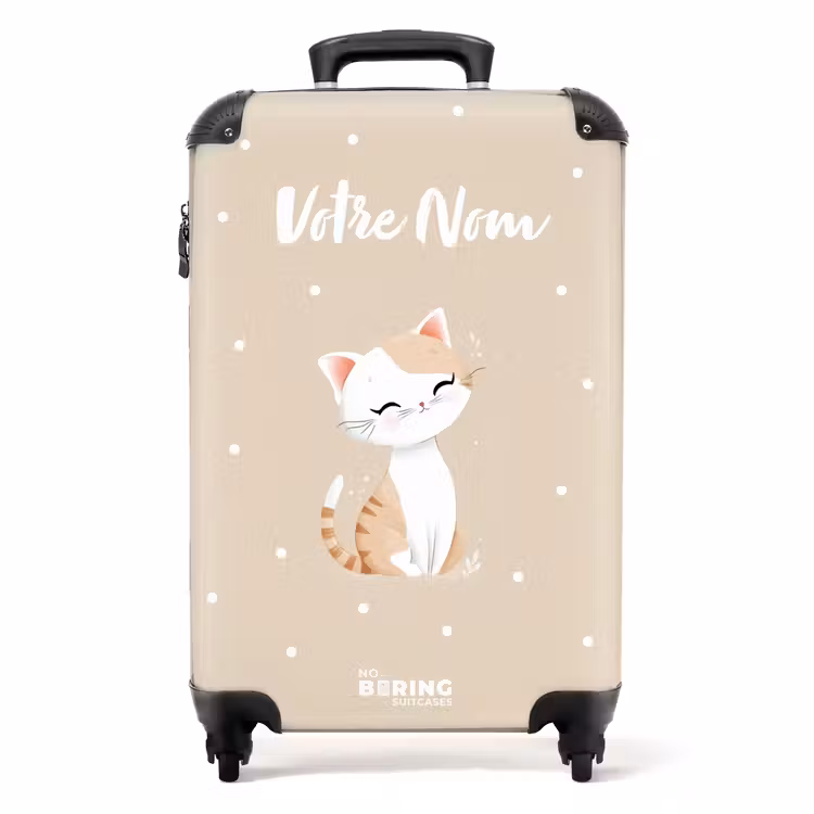 Valise avec nom -Chat Adorable à Pois — 2